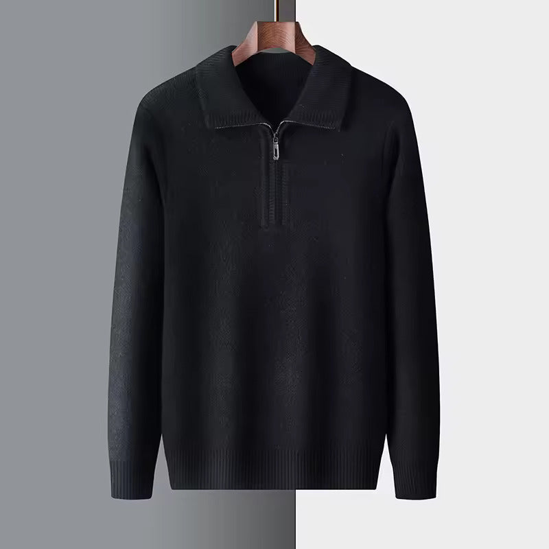 100% CASHMERE QUARTER ZIP SWEATER